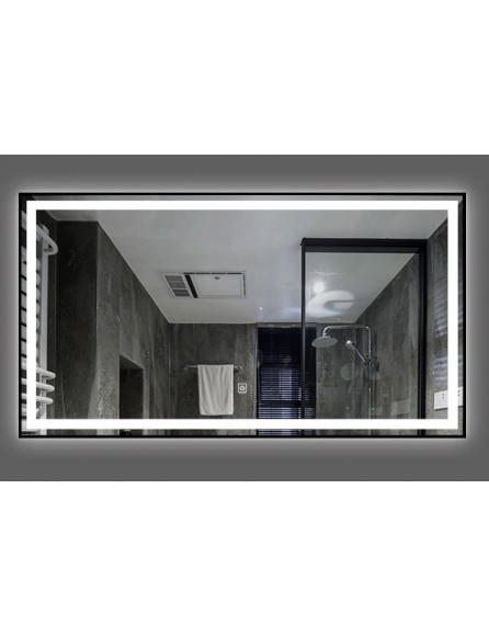 Зеркало DUSEL LED DE-M0061S1 Black 100смх75см cенсорное включение+подогрев+часы/темп+Bluetooth