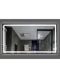 Зеркало DUSEL LED DE-M0061S1 Black 100х75 с часами и Bluetooth