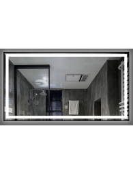 Зеркало DUSEL LED DE-M0061S1 Silver 80х65 с часами и Bluetooth