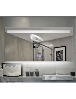 Зеркало DUSEL LED DE-M3021 100х75 с часами и Bluetooth