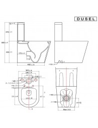 Унитаз-компакт DUSEL MARSEILLE DTPT10212730R с бачком и сиденьем Soft-Close