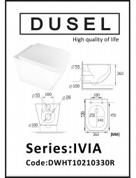 Унитаз подвесной DUSEL IVIA DWHT10210330R с сиденьем Slim Soft-Close