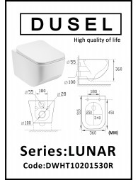 Унитаз подвесной DUSEL LUNAR DWHT10201530R с сиденьем Slim Soft-Close
