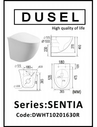 Унитаз подвесной DUSEL SENTIA DWHT10201630R с сиденьем Soft-Close