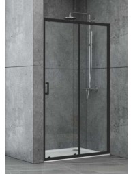 Душевая дверь в нишу Dusel EF185B Black Matt, 110 см, стекло прозрачное