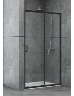 Душевая дверь в нишу Dusel EF185B Black Matt, 120 см, стекло прозрачное