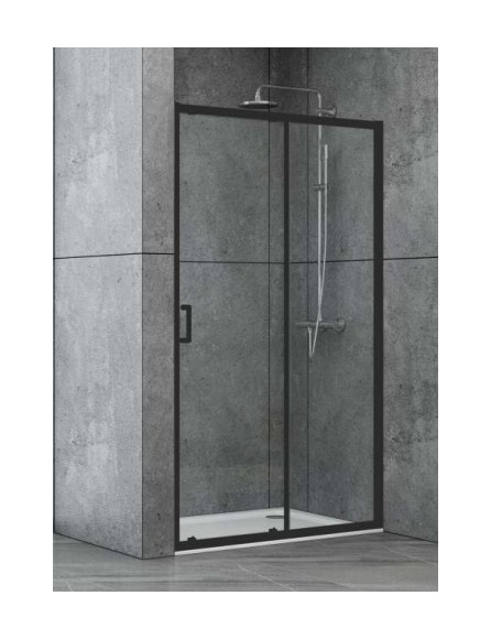 Душевая дверь в нишу Dusel EF185B Black Matt, 120 см, стекло прозрачное